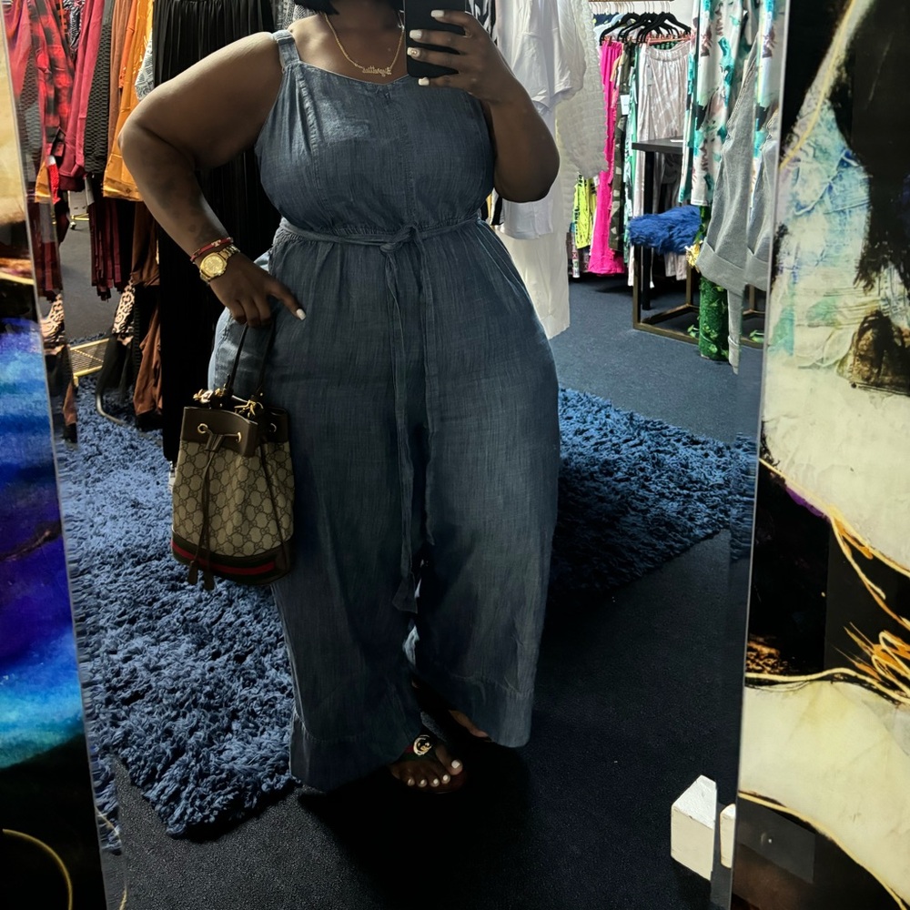 Lane Bryant Blue Denim Jumpsuit